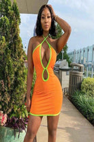 Orange mini dress detail - Epicplacess