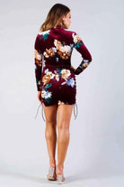 Velvet floral mini dress close detail - Epicplacess