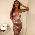 Ruched and ready midi dress front view - Epicplacess