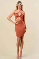Brown crochet mini dress - Epicplacess