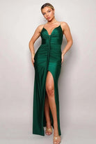 Green satin maxi dress - Epicplacess