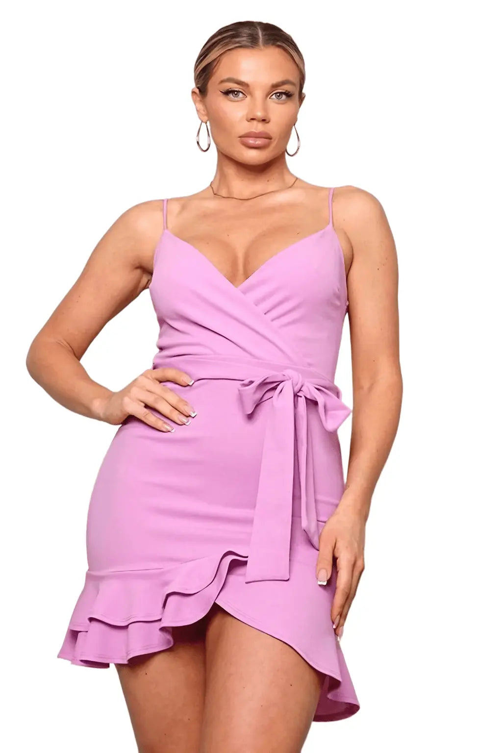 Arabella pink ruffled mini dress - Epicplacess