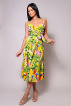 Tropical midi dress side view - Epicplacess