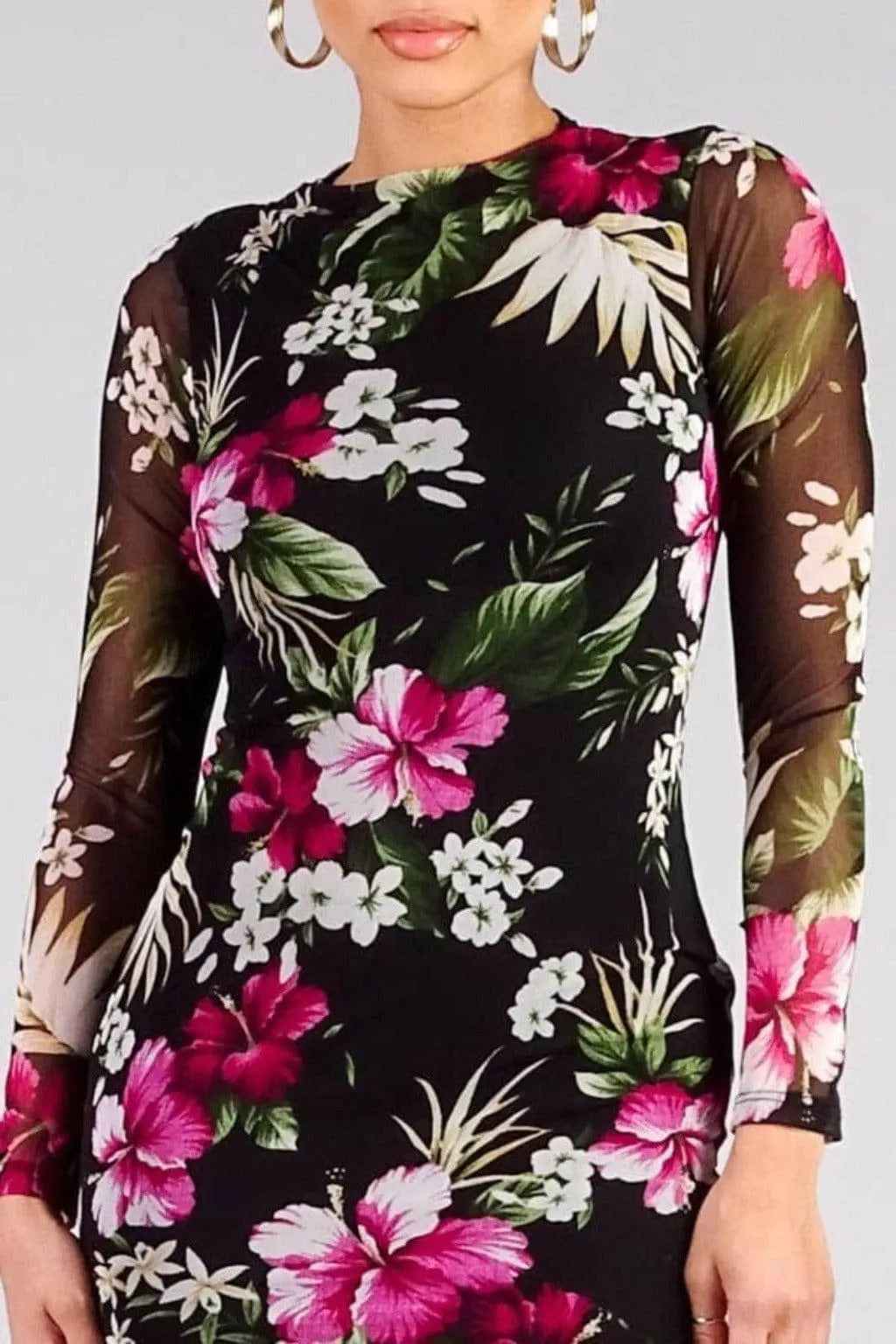 Black floral dress side view - Epicplacess