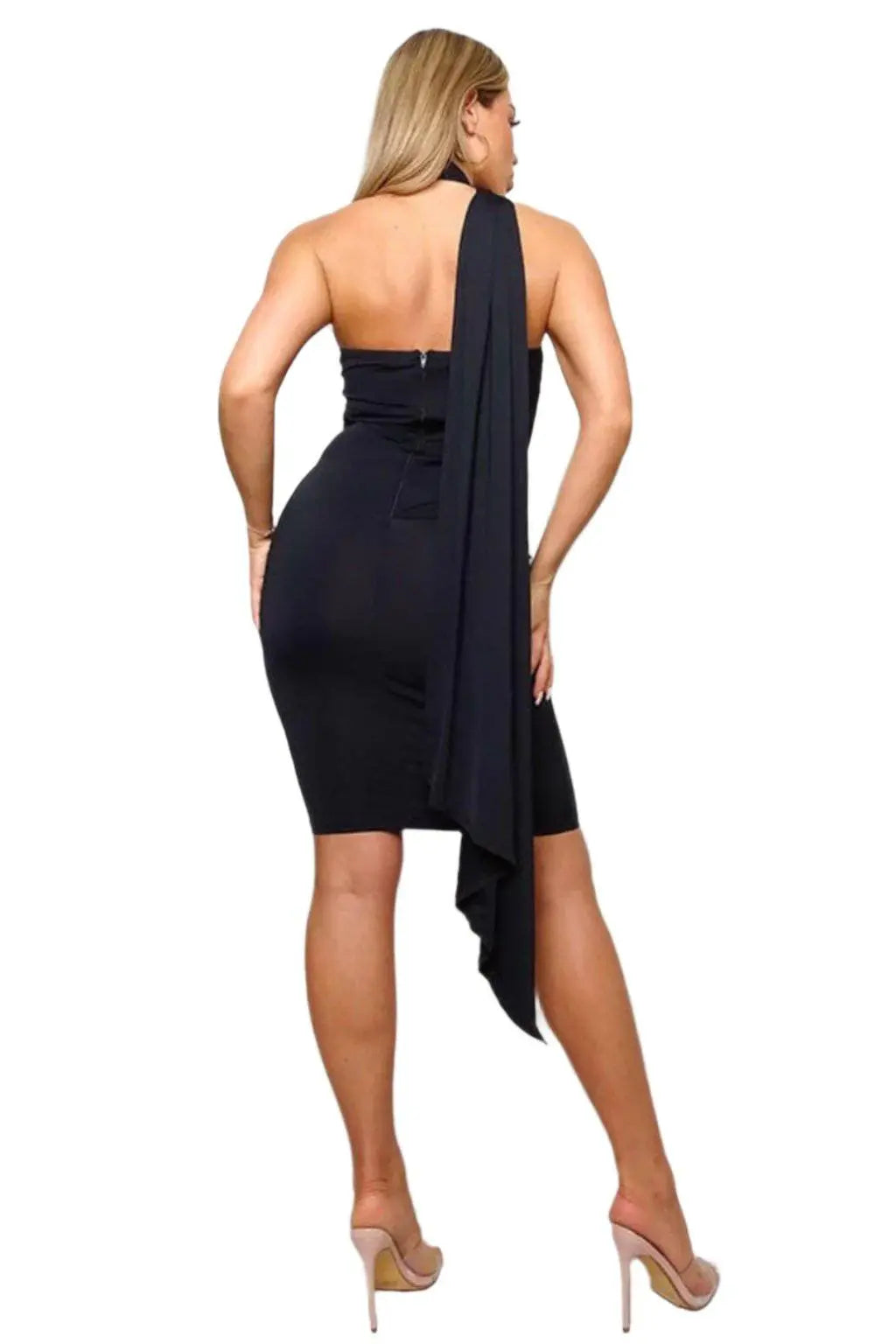 Scarf midi dress side view - Epicplacess