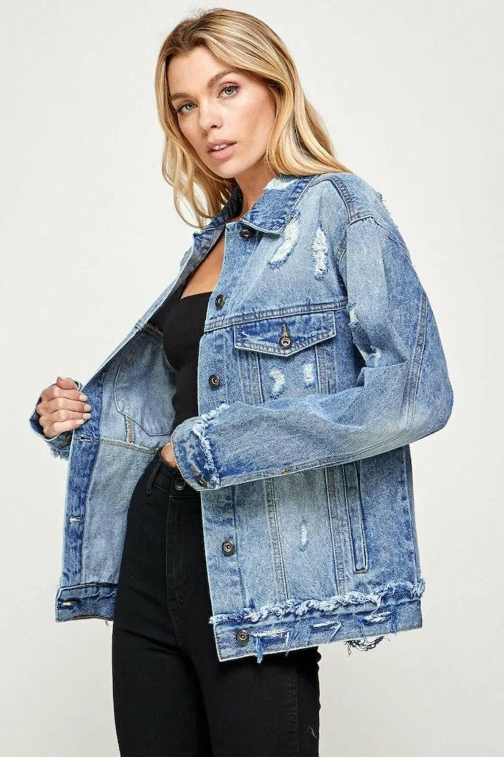 Denim jacket front view - Epicplacess