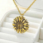 Sunflower pendant necklace front view - Epicplacess