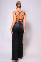 Glitter velvet jumpsuit front view - Epicplacess