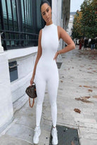 Sleeveless fitted jumpsuit front view - Epicplacess