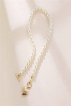 Pearl heart opal necklace front view - Epicplacess