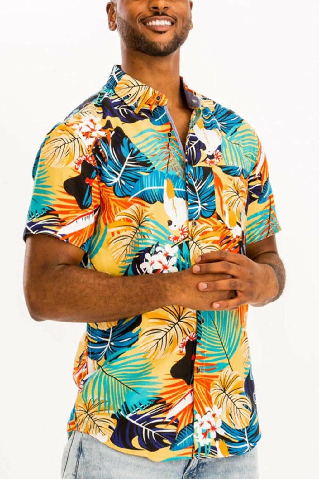 Hawaiian print shirt front view - Epicplacess