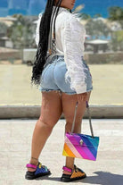 Rhinestone denim shorts detail - Epicplacess