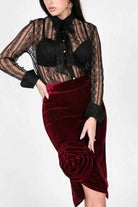 Asymmetrical flower midi skirt detail - Epicplacess
