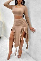 Lasting Memory brown sweater skirt set - Epicplacess