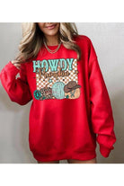 Red pumpkin fleece graphic sweater - Epicplacess