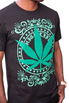 Black chenille patch leaf T-shirt - Epicplacess