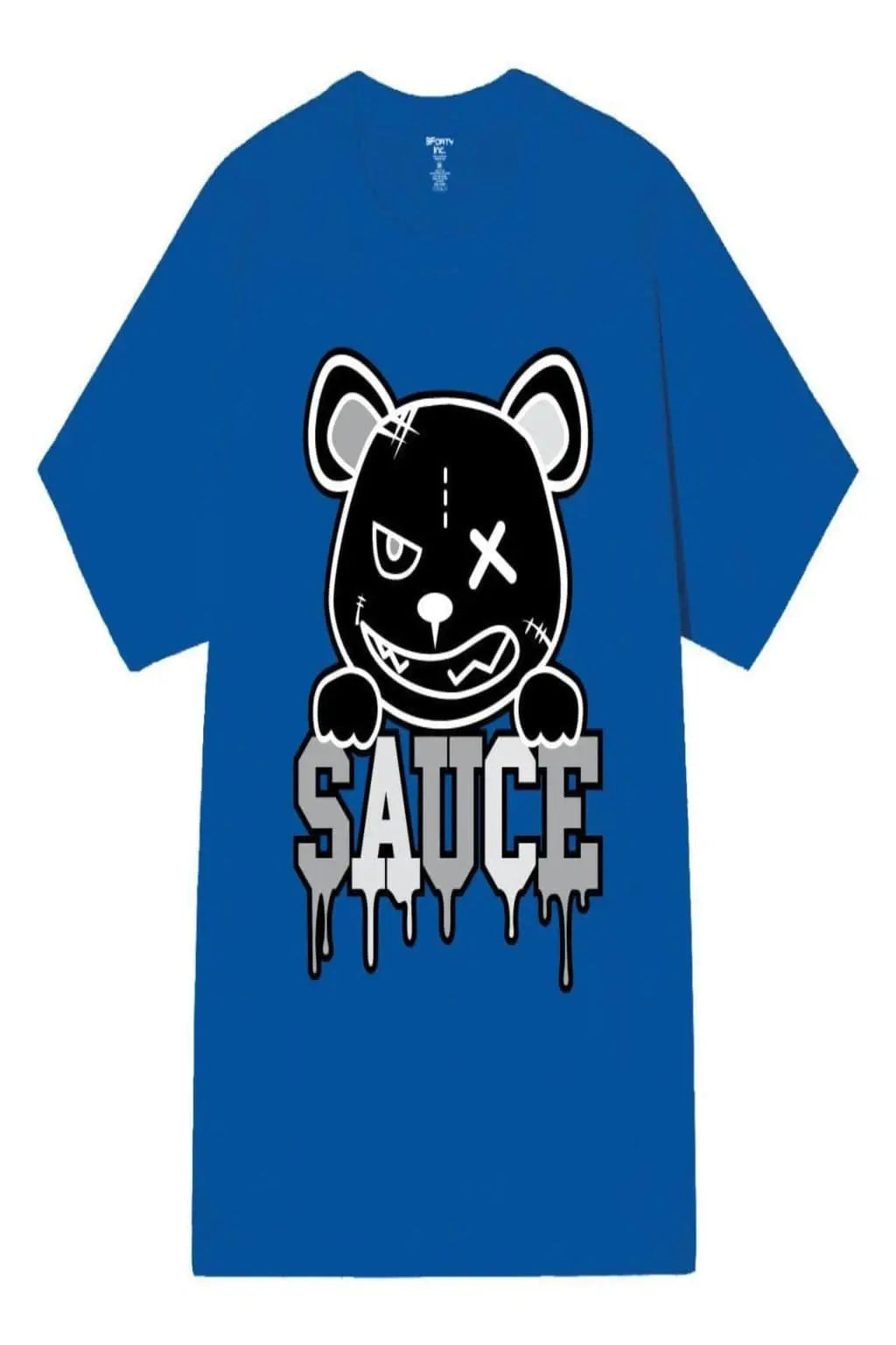 Blue graphic T-shirt detail - Epicplacess