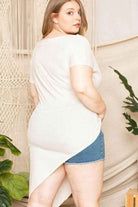 White high-low dress front view - Epicplacess