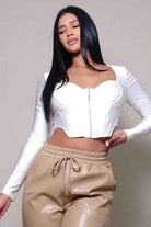 White Taking Chances corset top - Epicplacess