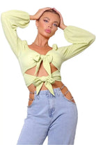 Green front-tie crop top - Epicplacess