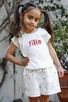 Girls off white textured top - Epicplacess