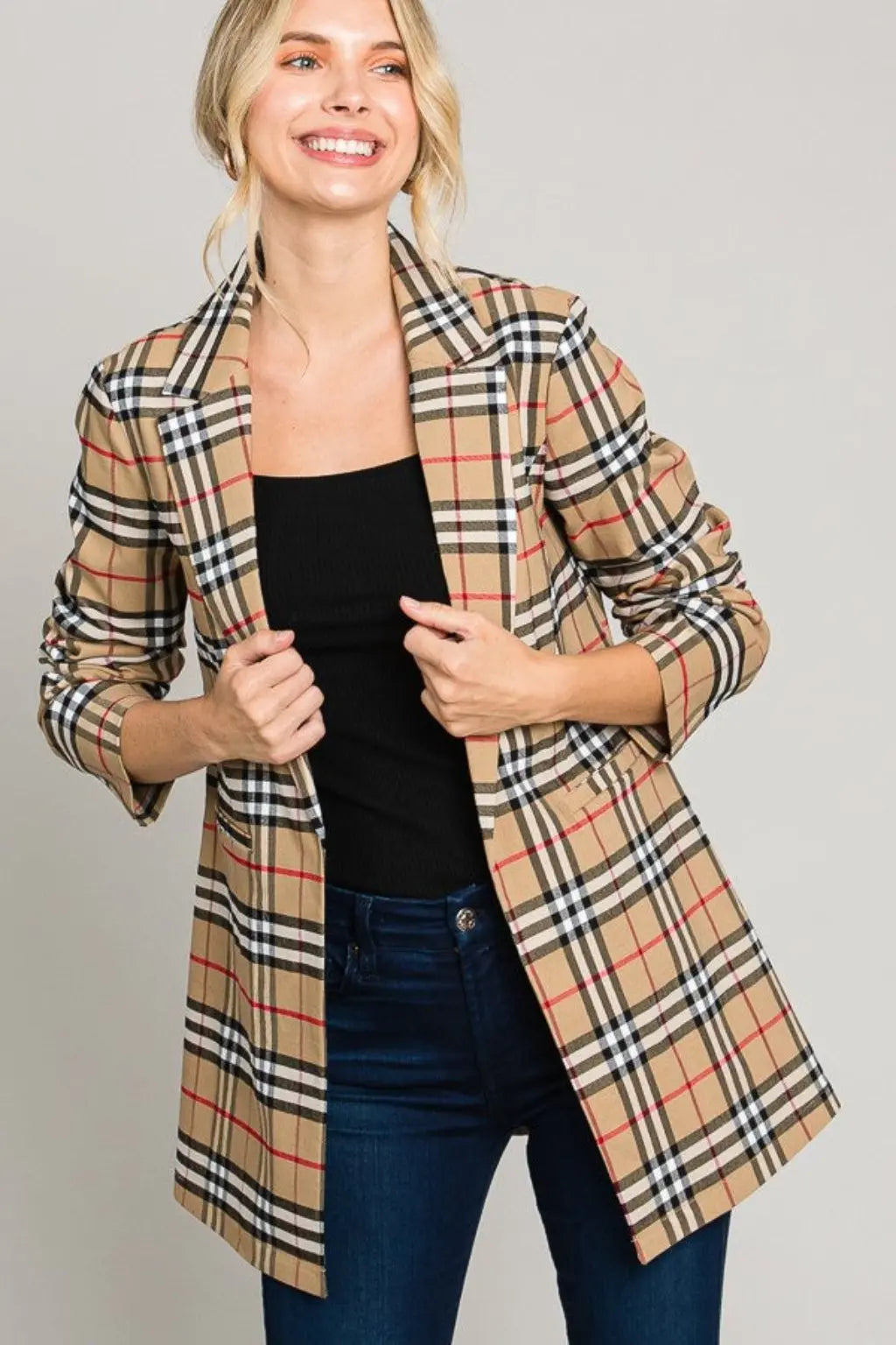 Tartan plaid jacket outfit view - Epicplacess
