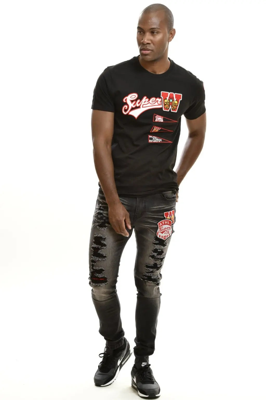 Stacked flare jeans front view - Epicplacess