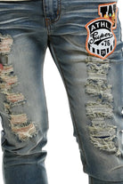 Ripped stacked jeans outfit view - Epicplacess