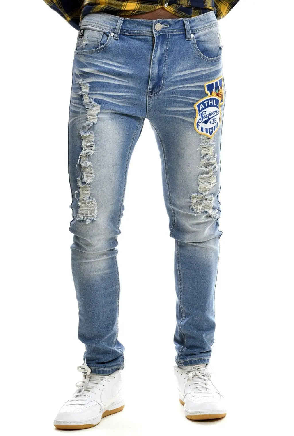 Stacked flare jeans back view - Epicplacess