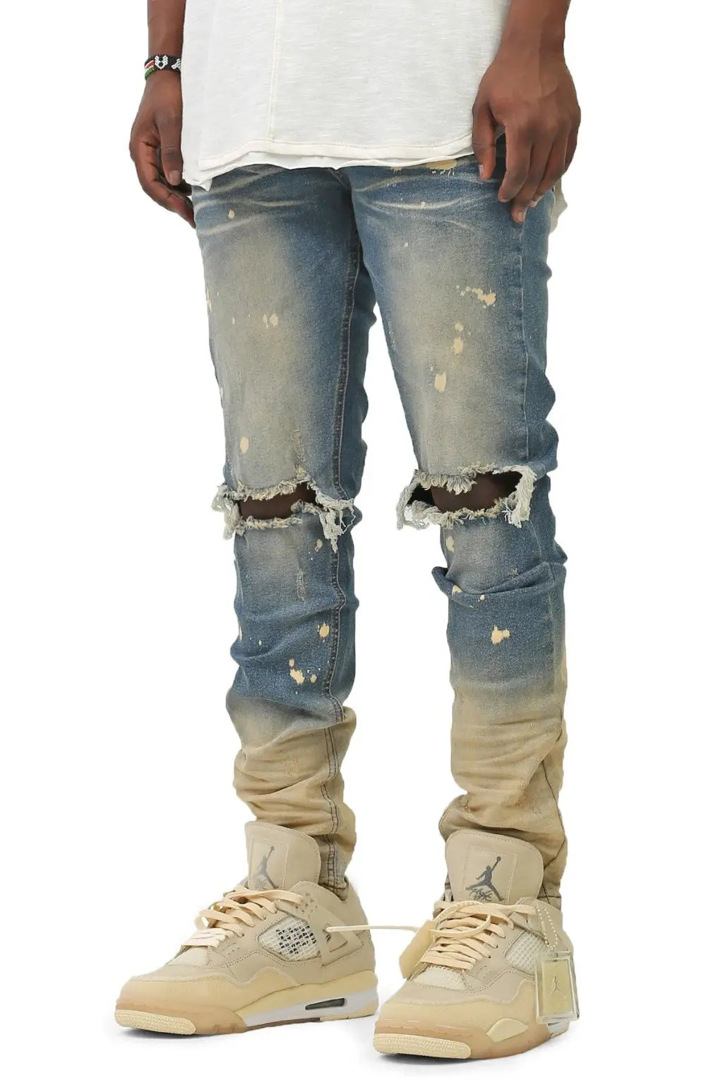 Bleached stacked skinny jeans - Epicplacess