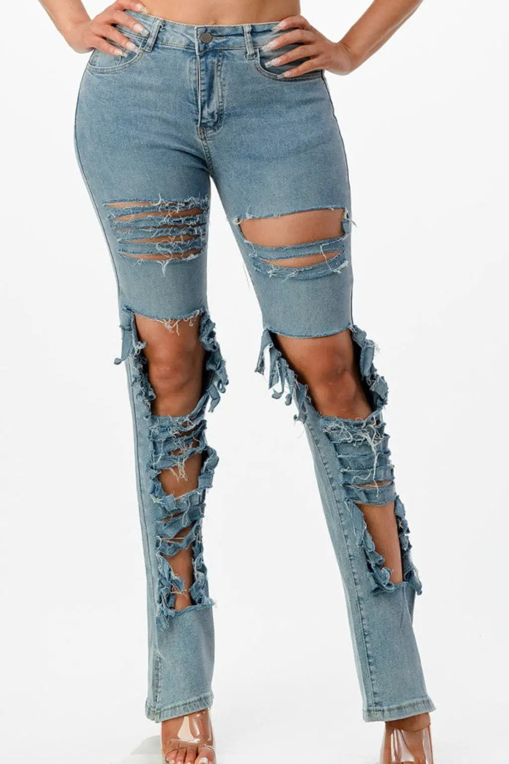 Light wash high-rise skinny jeans - Epicplacess