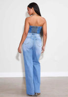 High-waist ripped wide-leg jeans detail - Epicplacess