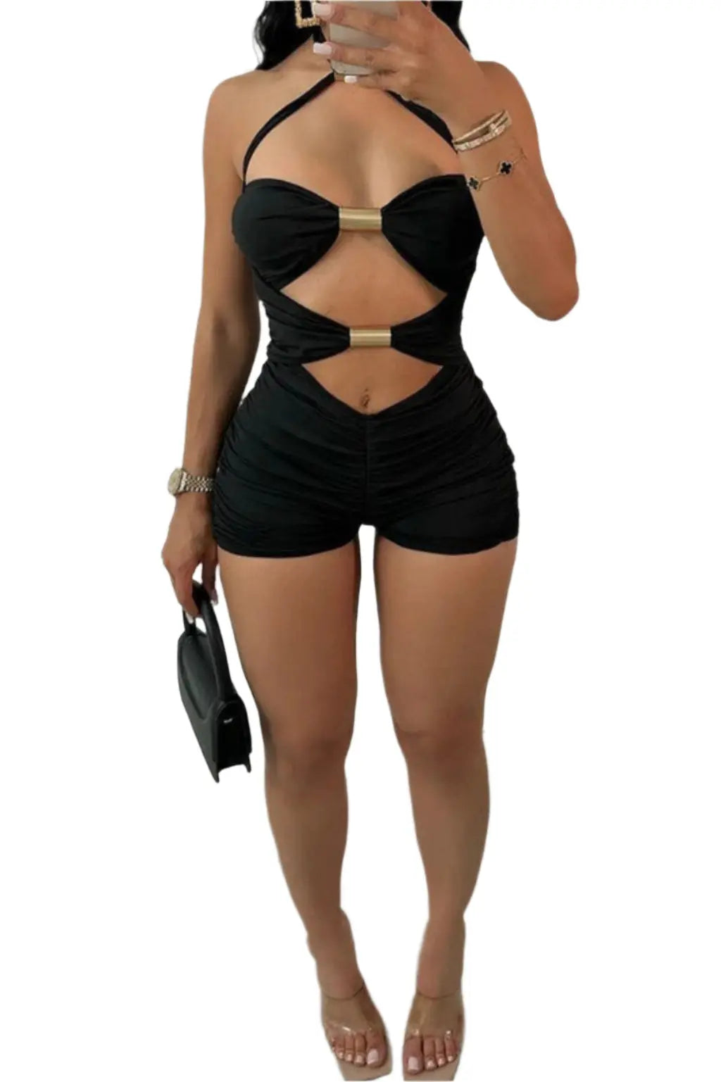 Halter jumpsuit front view - Epicplacess