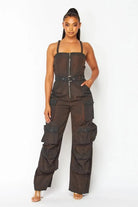 Brown cargo jumpsuit - Epicplacess