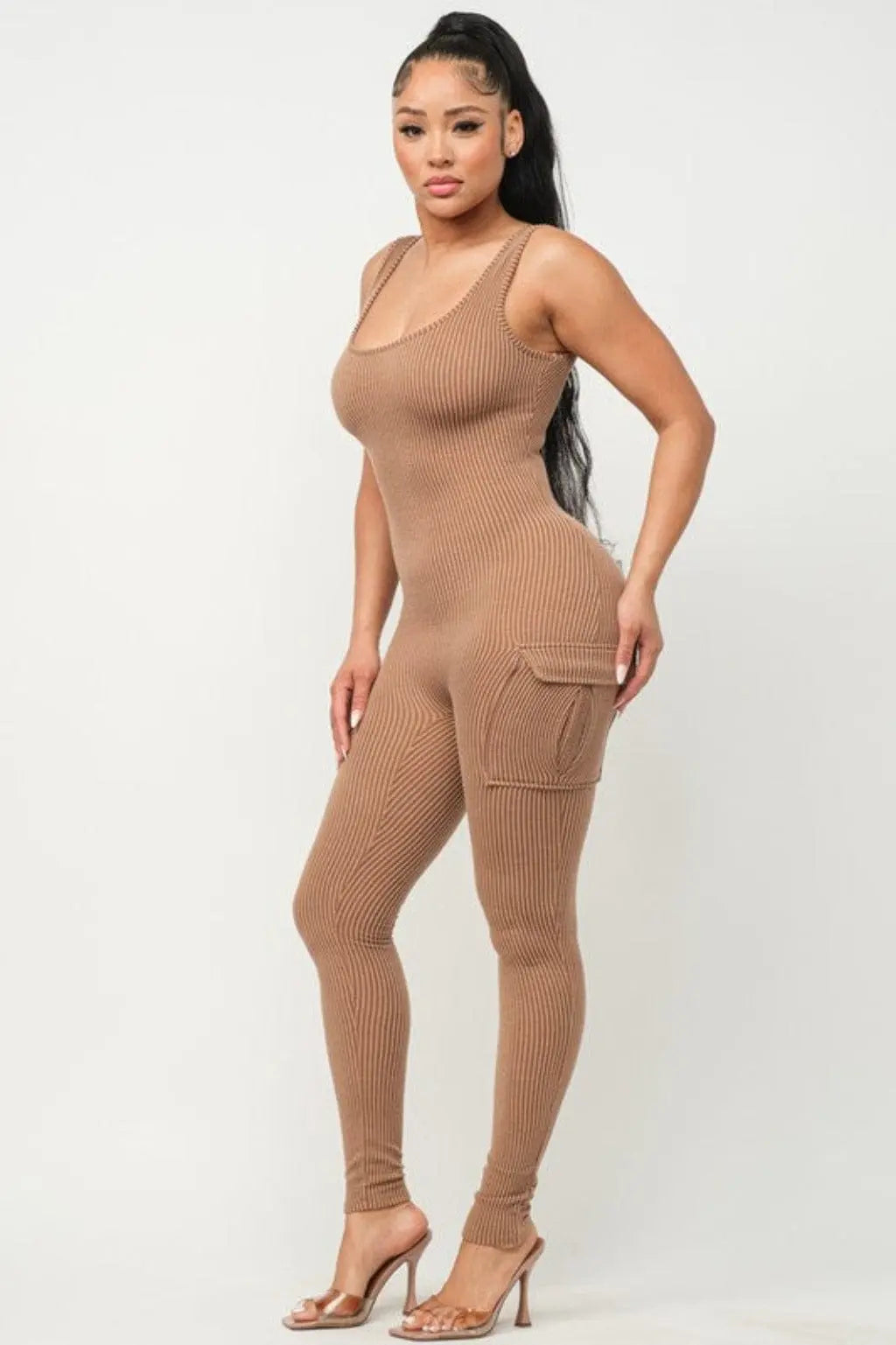 Rib Strap jumpsuit side view - Epicplacess