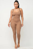Rib Strap Season mocha unitard jumpsuit - Epicplacess