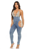 Blue denim jumpsuit detail - Epicplacess