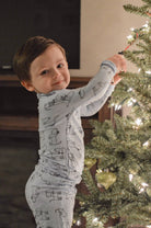 Kids' cat print long sleeve bamboo pajama set – view 3