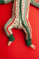 Baby and toddler Christmas Cheer print bamboo zip footed sleeper – view 3