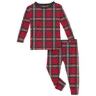 Kids' red classic holiday plaid long sleeve bamboo pajama set