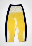 Men's yellow baggy french terry joggers with applique and patch