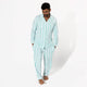 Men's Bamboo Pinstripe Button-Up Pajama Set in pinstripe – front view
