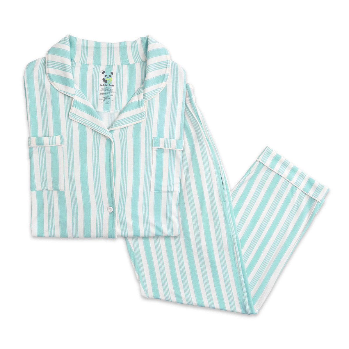 Men's Bamboo Pinstripe Button-Up Pajama Set in pinstripe – alternate view
