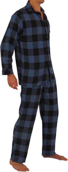 Men's Blue Buffalo Plaid Flannel Pajama Set in blue buffalo plaid – alternate view
