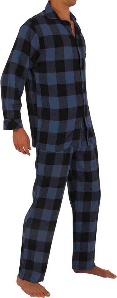 Men's Blue Buffalo Plaid Flannel Pajama Set in blue buffalo plaid – alternate view