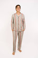 Men's Christmas Cheer Bamboo Button-Up Pajama Set in christmas cheer print – front view