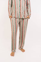 Men's Christmas Cheer Bamboo Button-Up Pajama Set in christmas cheer print – alternate view