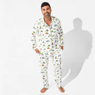 Men's Christmas Tree Farm Bamboo Pajama Set in evergreen print – alternate view