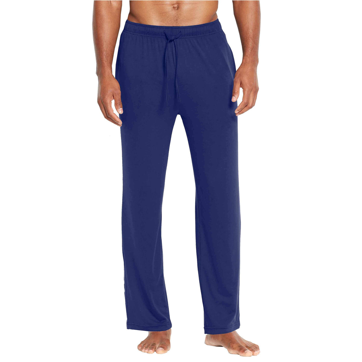 Men's Classic Black Pajama Lounge Pants in black – styled view