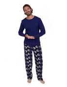 Men's Cow Print Fleece Pajama Set in cow print – alternate view